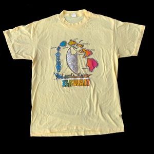 Vintage 70s Paint Splattered Hawaii T-Shirt Size L